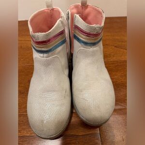 Tucker + Tate Cream Ankle Boots with Multicolor Stripes